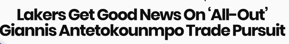 曝湖人将全力追求字母哥！名记解析引援方案 阵容深度成最大问题